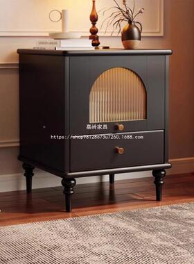 嘉岭中高值全置颜柜型复古床头柜卧56742室法式家用实木床头物柜