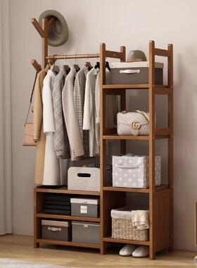 衣帽架木实用落地卧室衣架收纳门后不59710占空间玄靠墙关挂家衣