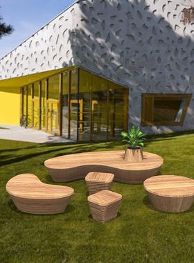 玻璃钢座椅户休外休闲椅洽接待息子桌椅艺术创意沙发茶几组94353