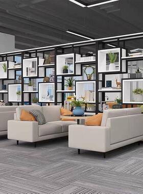 书架客隔落地屏简约多层书柜办公室现代风花架厅铁艺断墙置物QUD