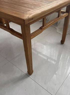 榆木八仙桌正方形实木仿中式餐古桌老式农村传统老榆88027木客桌