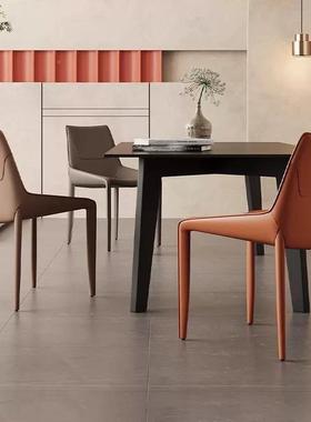 椅子家用意式马代鞍子皮餐椅现简约62622轻奢餐桌子感设计师椅凳