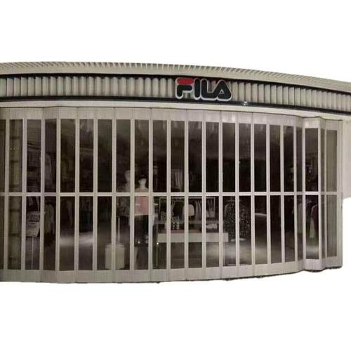 商铺电动铝合金水晶卷帘门商场透明弧形防盗伸缩推拉折叠门