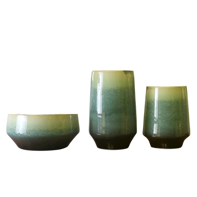 中式陶瓷花瓶手工简约创意花器家居复古客厅饰品室内花艺套装摆件