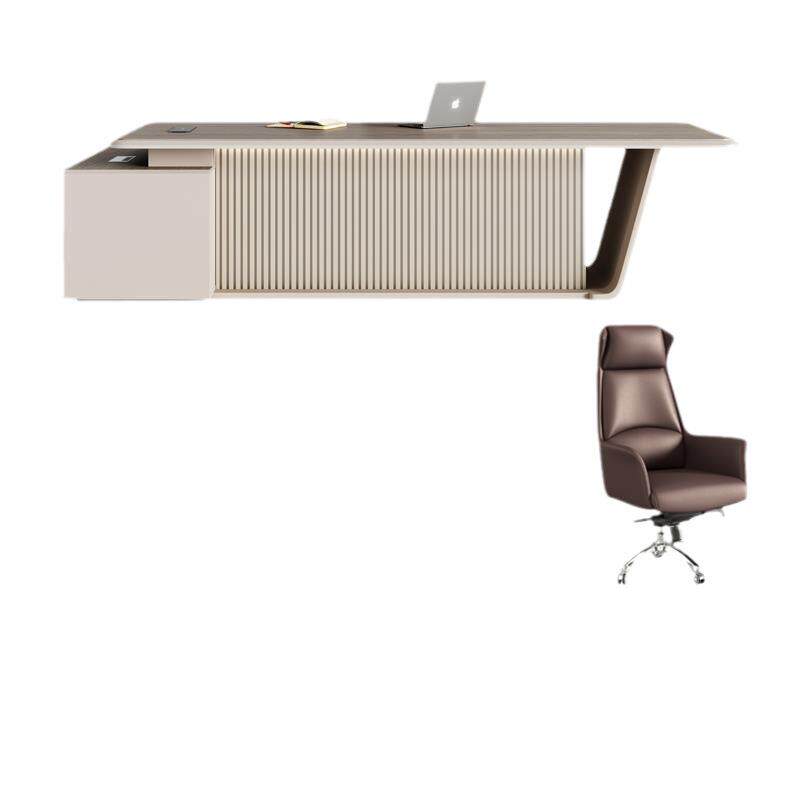 轻奢大气女老板办公桌简约现代高端总裁办公室办公桌椅文件柜组合