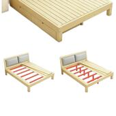 现代简约软包实木床双人床主卧床实木家用1.5米床单人床1.2米木床