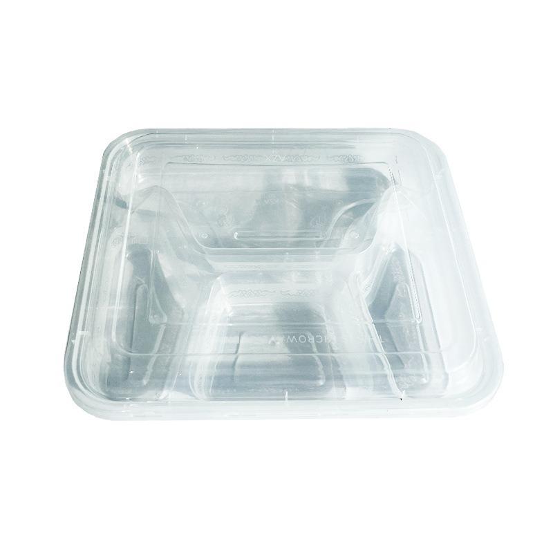 盒分格打包盒三格盒饭食品级一次性透明饭盒塑料四格五格便当盒