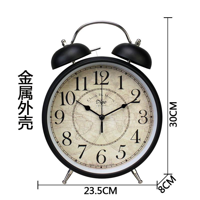 闹钟桌面客厅装饰静音台钟复古欧式时钟表创意台式钟摆件美式座钟