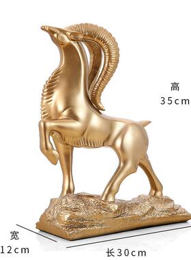 北欧现代新中式创意领头羊摆件办公室桌家居饰品酒柜装饰品摆设