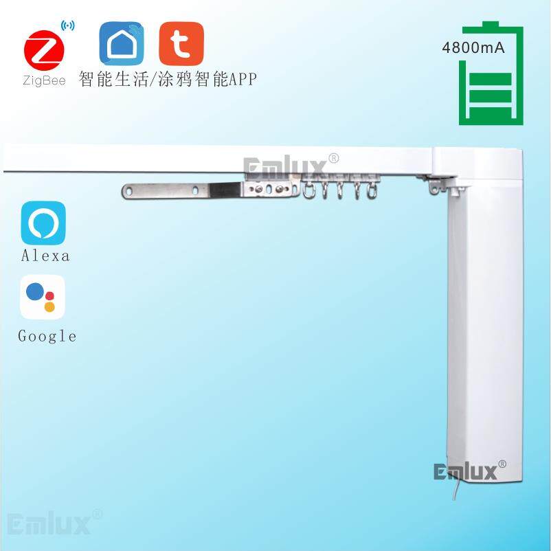 智能窗帘t智能电动窗帘免布线Alexa语音控制锂电池窗帘电机