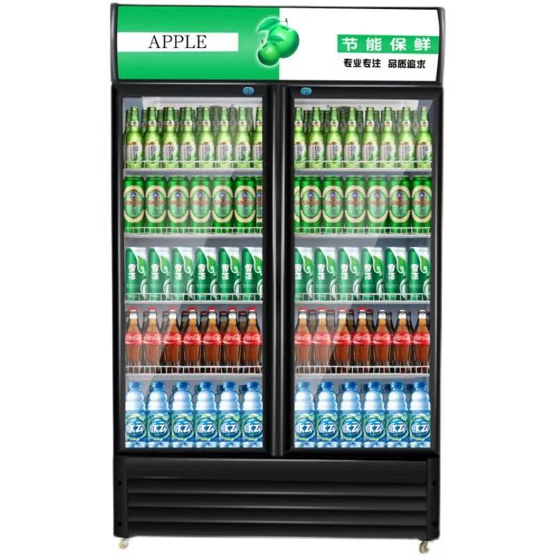饮料展示柜啤酒柜商用冷藏冰柜双开门冷饮柜单门冷藏立式保鲜柜