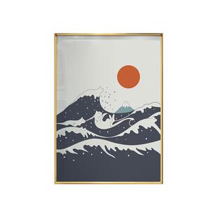 日式富士山浮世绘猫咪客厅装饰画民宿餐厅咖啡料理店壁画卧室挂画