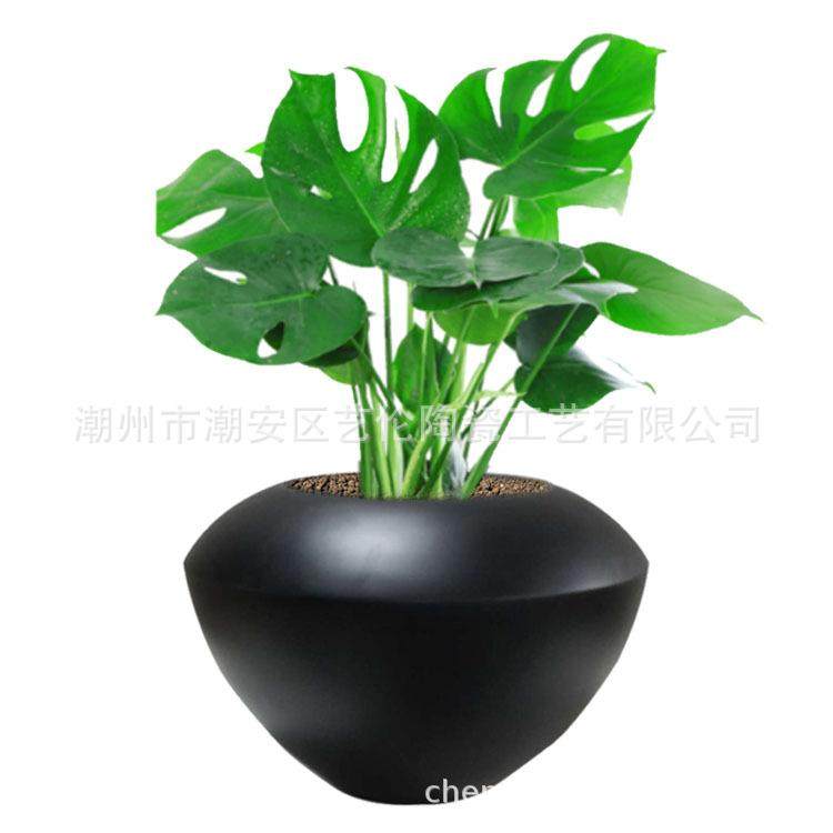 金色小巧圆盆玻璃钢落地大花瓶花器干花插花摆件客厅酒店装饰品,家居饰品,花盆,淘宝优惠券,粉丝福利购,淘宝优惠卷