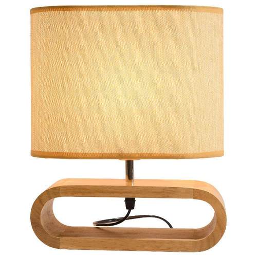 创意北欧布艺led台灯床头卧室木质现代简约礼品民宿实木灯小夜灯