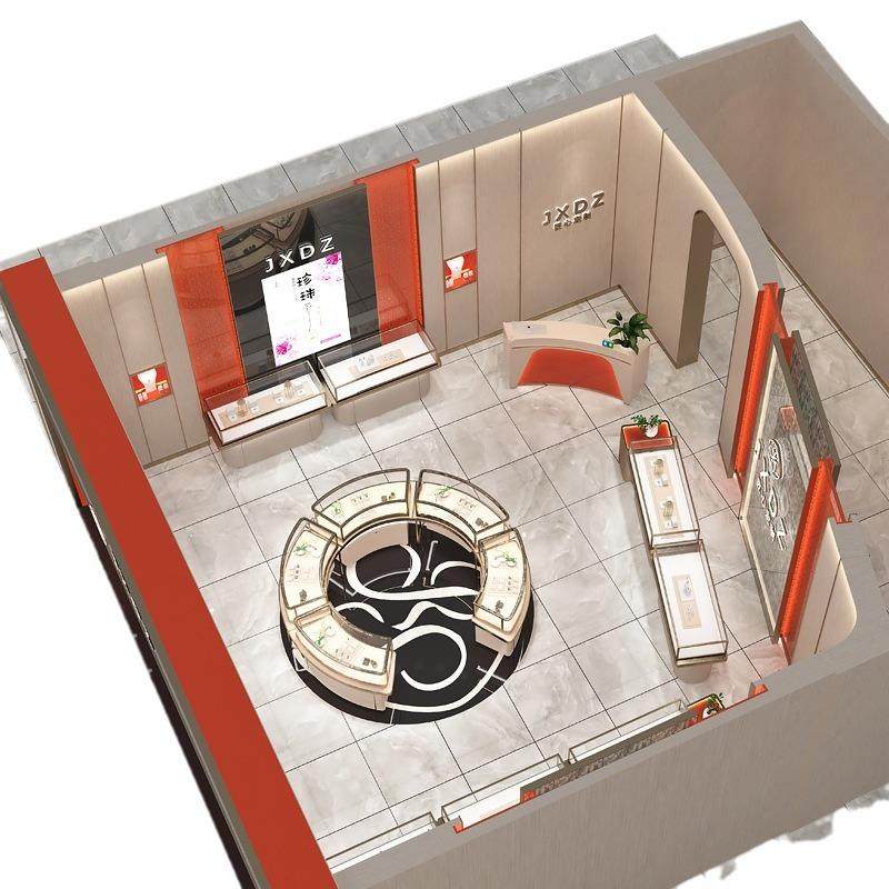 整店珠宝玻璃展示柜银首饰柜台黄金珠宝奢侈品陈列展柜烤漆展柜