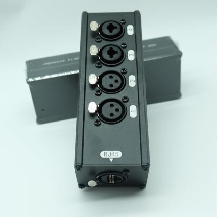 4路XLR卡侬音频传输器转网线延长器带隔离器共地干扰隔离300米
