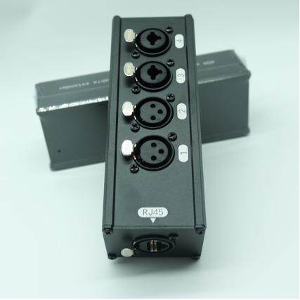 4路XLR卡侬音频传输器转网线延长器带隔离器共地干扰隔离300米