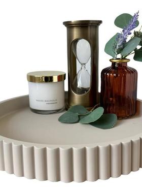 新品圆形装饰托盘客厅造型咖啡桌收纳和控制台摆件家居装饰品