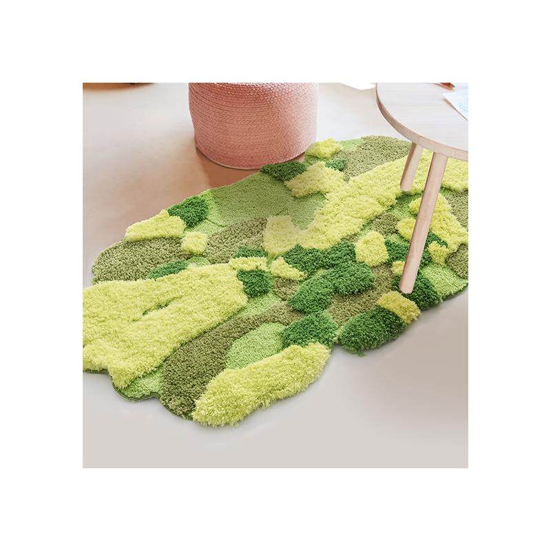 森系植绒地毯卧室苔藓耐脏耐磨地毯不规则加厚隔凉簇绒床边防滑毯,居家布艺,地毯,淘宝优惠券,粉丝福利购,淘宝优惠卷