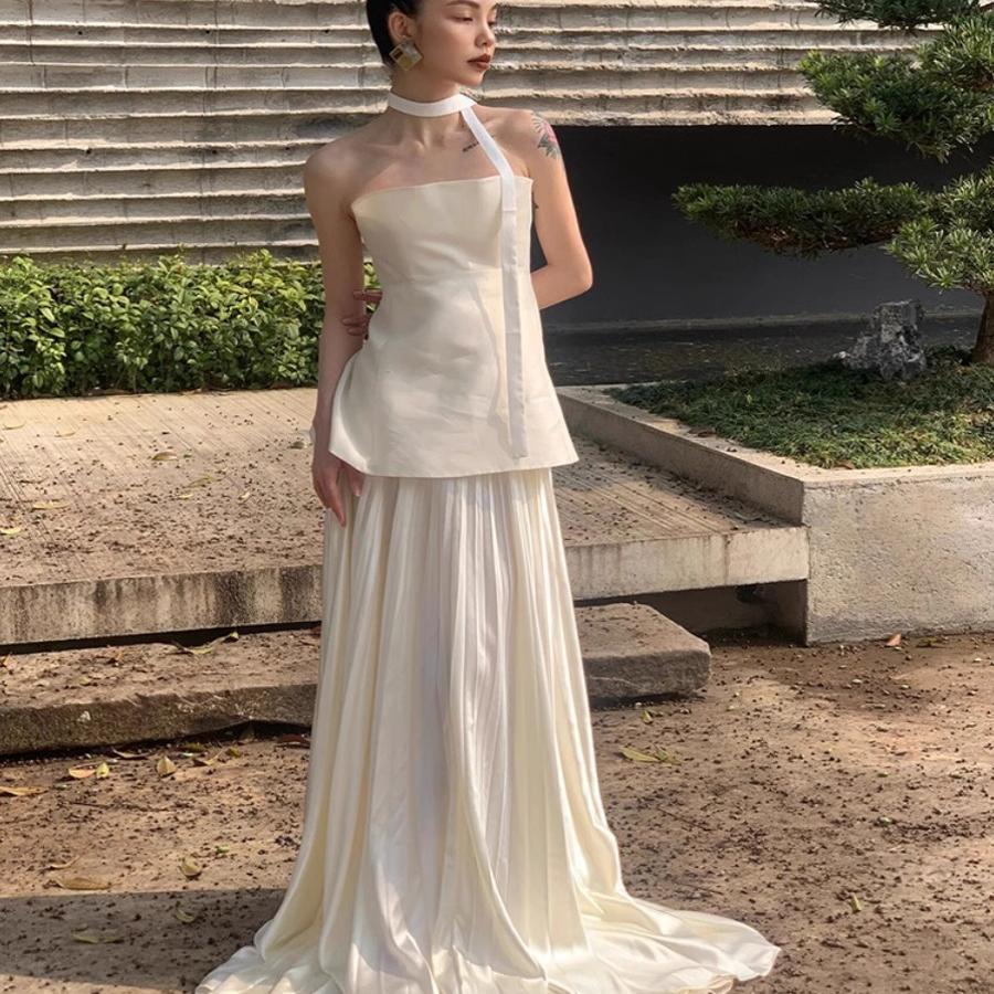 日本品质法式晨袍轻婚纱轻奢小众领证订婚晚礼服新娘出阁敬酒服抹