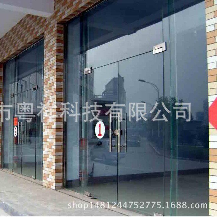 深圳维修手动玻璃门电动玻璃门厂家双开办公室指纹人脸门禁玻璃门