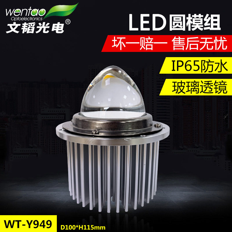 led模组庭院灯光源模组亮化工程市政路灯凸透镜光源玻璃透镜模组