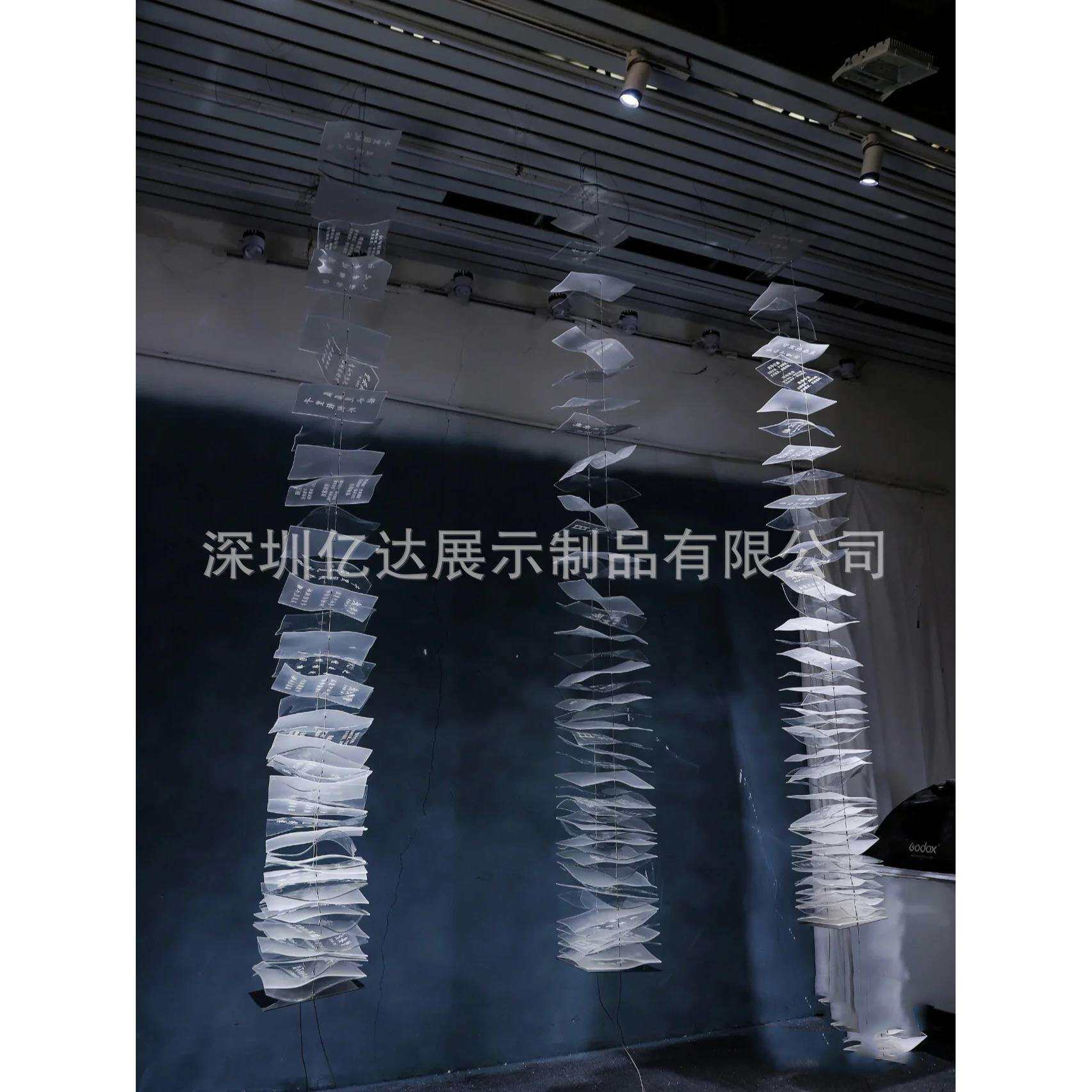 亚克力透明瓦片售楼部悬空吊顶装饰有机玻璃石头纹装饰酒店舞台布