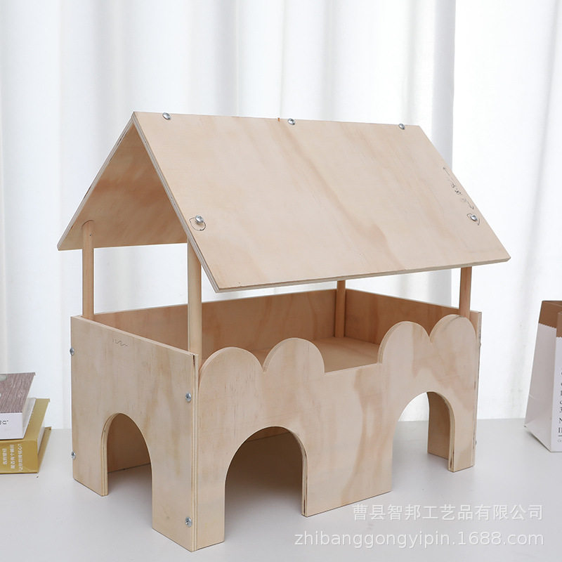 木质防啃咬仓鼠屋仓鼠木屋玩具仓鼠笼子造景装饰金丝熊躲避房子