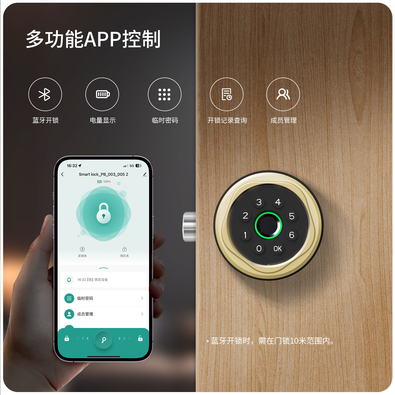 轻奢土豪金球型智能锁家用室内木门锁加厚耐磨防锈便捷安装执手锁
