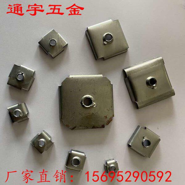 厂家直销优质方形铁皮空心内套牙管内置螺母焊接内牙塞内母连接件