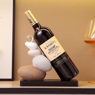 现代简约风时来运转红酒架子摆件客厅电视柜酒柜轻奢高级感装饰品