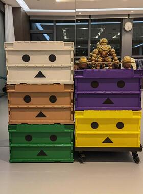 日式潮牌TRUSCO纸箱人阿楞收纳盒整理箱户外家用车载折叠收纳箱