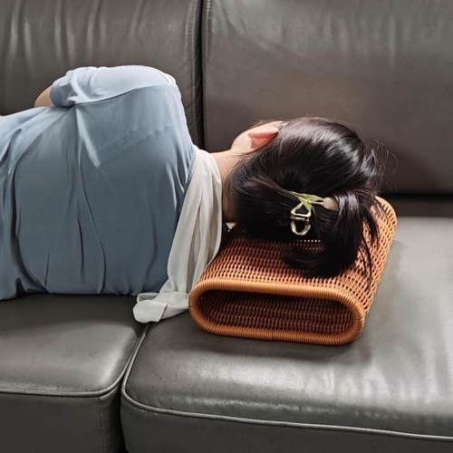 夏凉藤编枕头偏硬透气护颈椎可水洗手工编织助眠彷藤透气藤编枕头