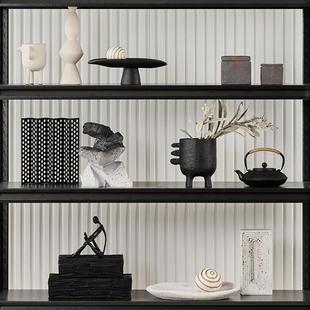 样板间高级感轻奢书架书柜装 样品屋展示中心展厅客厅书房套装 软装