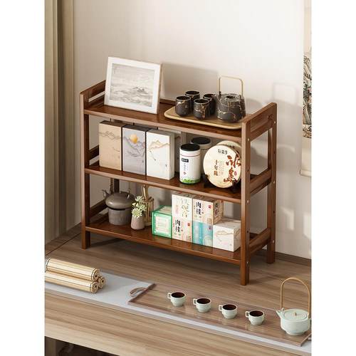 茶架子置物架桌面博古架小型茶室置物架茶叶架茶杯架子茶具收纳架