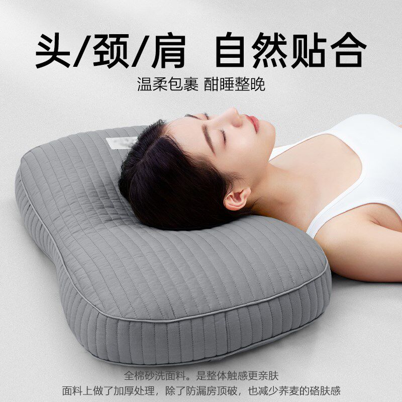荞麦枕头护颈椎助睡眠单人一只装家用枕头芯一对枕头套和枕芯一套