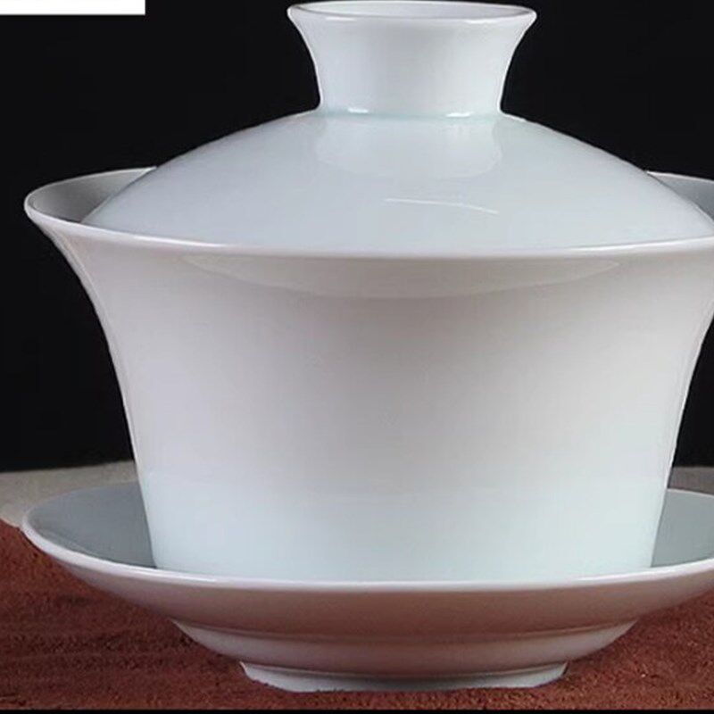 巨型陶瓷三才盖碗茶杯500ml  家用超大茶碗 宁夏兰州大碗茶八宝茶