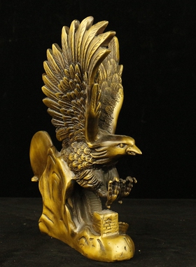 吉祥纯铜大展宏图老鹰摆件 雄鹰展翅 家居办公室风水工艺品旺事业