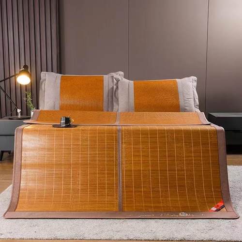 富通 竹凉席竹席碳化夏天双人床1.5米席子夏季双面席可折叠1.8m床