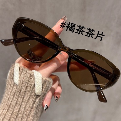 日本品质猫眼墨镜女圆脸时髦款2025新款偏光太阳眼镜可配有度数眼
