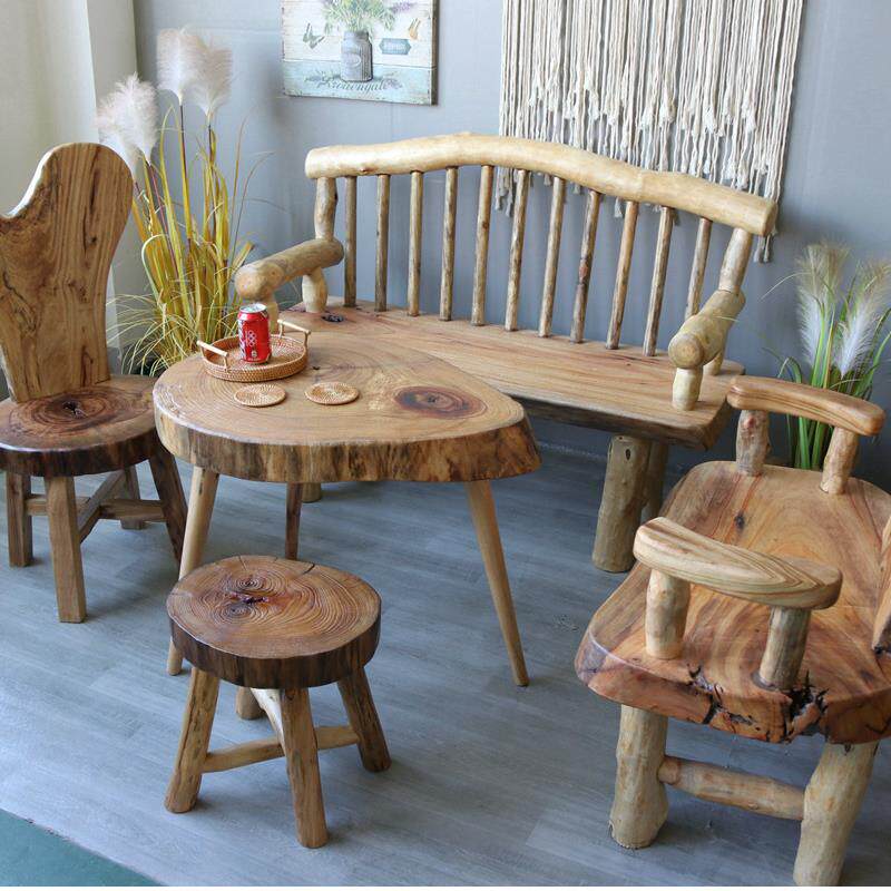 复古实木家具香樟木桌子椅子凳子茶几餐桌民宿茶艺家居装饰衣帽架