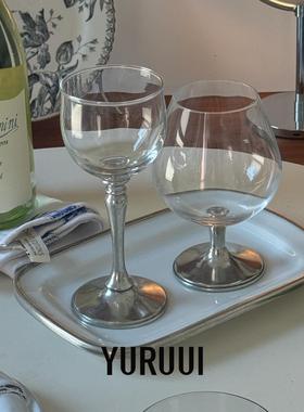 [YURUUI设计师]泰国产VASANA锡器白陶器玻璃酒杯餐具平盘餐盘