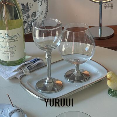 [YURUUI设计师]泰国产VASANA锡器白陶器玻璃酒杯餐具平盘餐盘