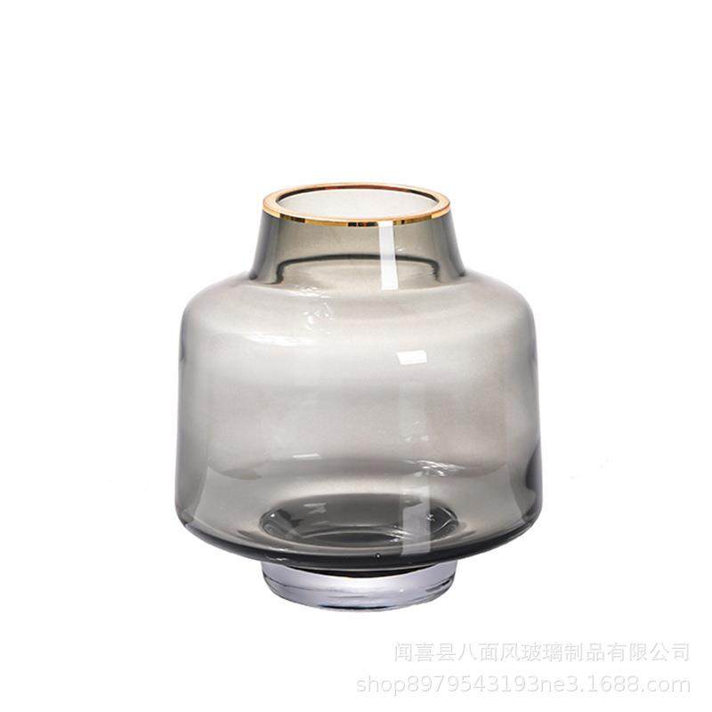欧式个性玻璃花瓶创意家居摆件客厅透明描金插花花器水培装饰品,家居饰品,花瓶,淘宝优惠券,粉丝福利购,淘宝优惠卷