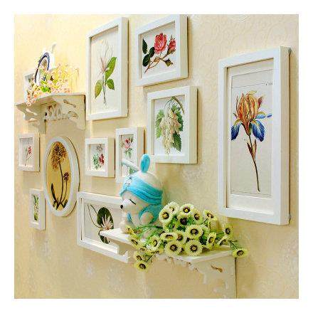 包邮2411雕花置物架组合照片墙小清新实木壁画现代创意相框墙,家居饰品,DIY亲子装饰画,淘宝优惠券,粉丝福利购,淘宝优惠卷