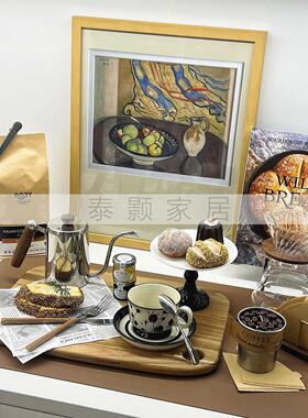 早餐主题饰品摆件中古法式奶油风格样板房厨房餐边柜咖啡面包摆件