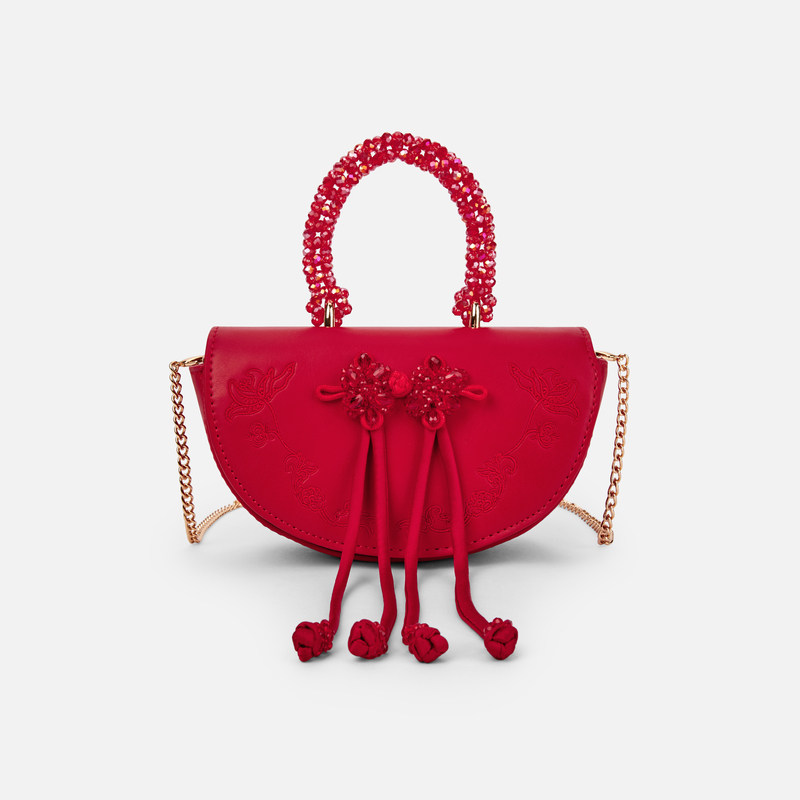 巴拉巴拉儿童休闲包女童中大童包包新中式斜挎手提包半圆精致外出