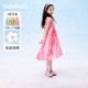 巴拉巴拉女童连衣裙中大童无袖 童装 长裙儿童纯色裙子2025夏装 新款