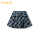 巴拉巴拉女童半身裙2025春短裙儿童格纹百褶裙工装 商场同款 风