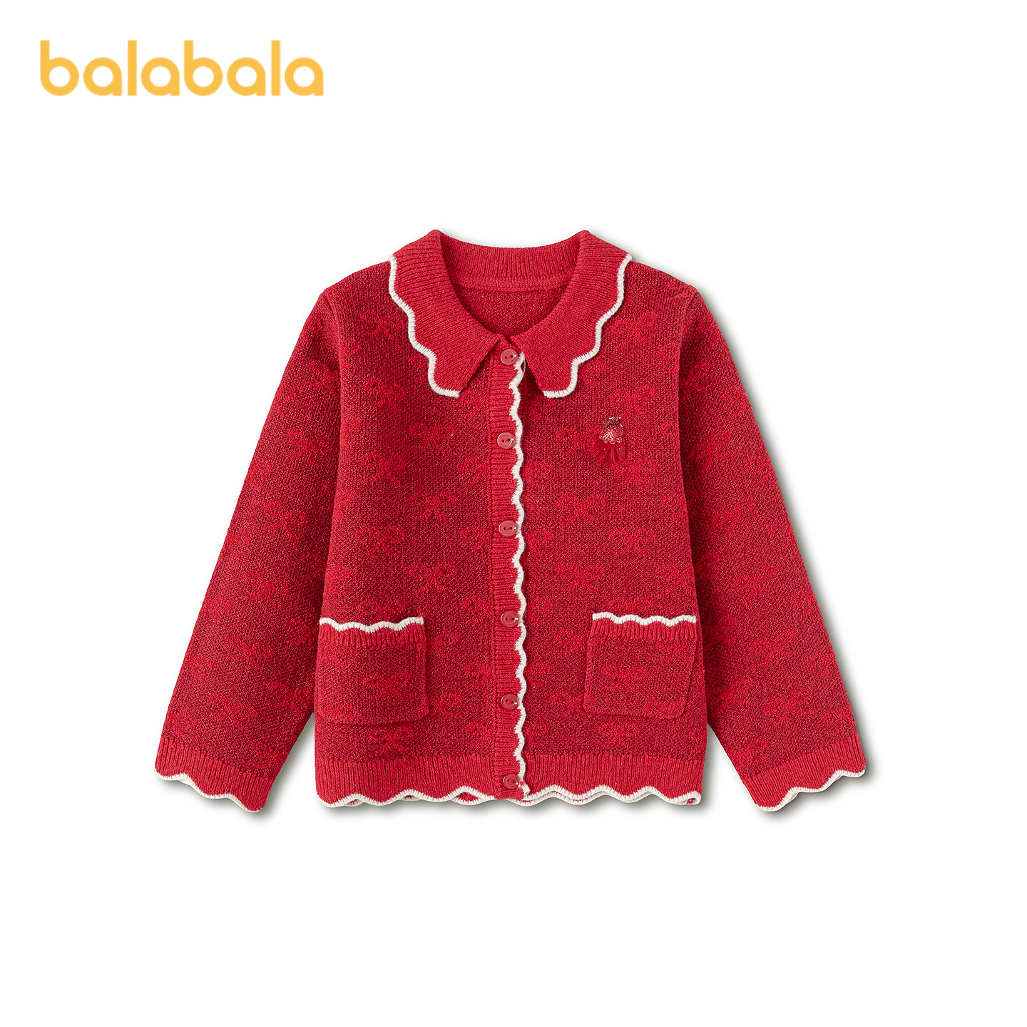 【商场同款】巴拉巴拉儿童毛衫女童2026年新款春秋含羊毛针织开衫